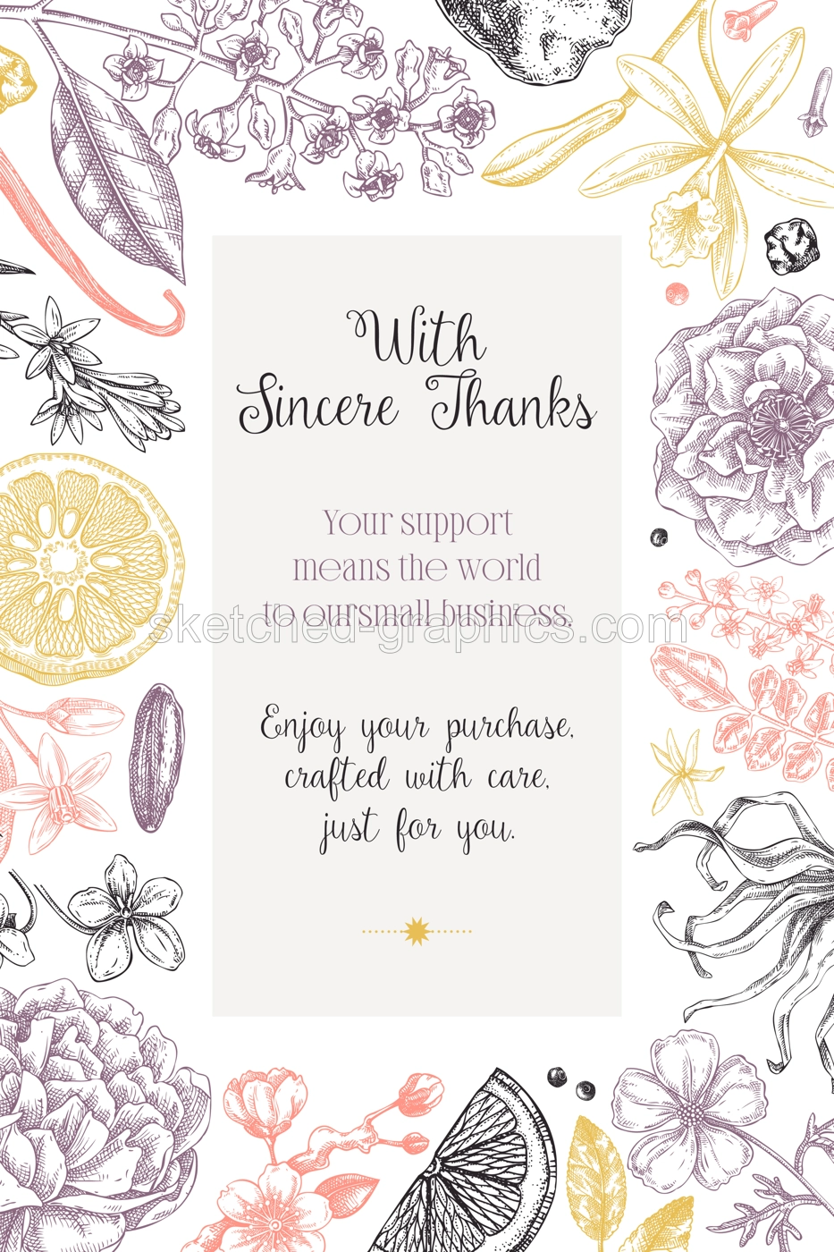 Perfumery ingredients frame design. Aromatic plants and flowers hand drawn vector illustration. Gift card, floral invitation, book cover, flyer template. NOT AI generated Illustration